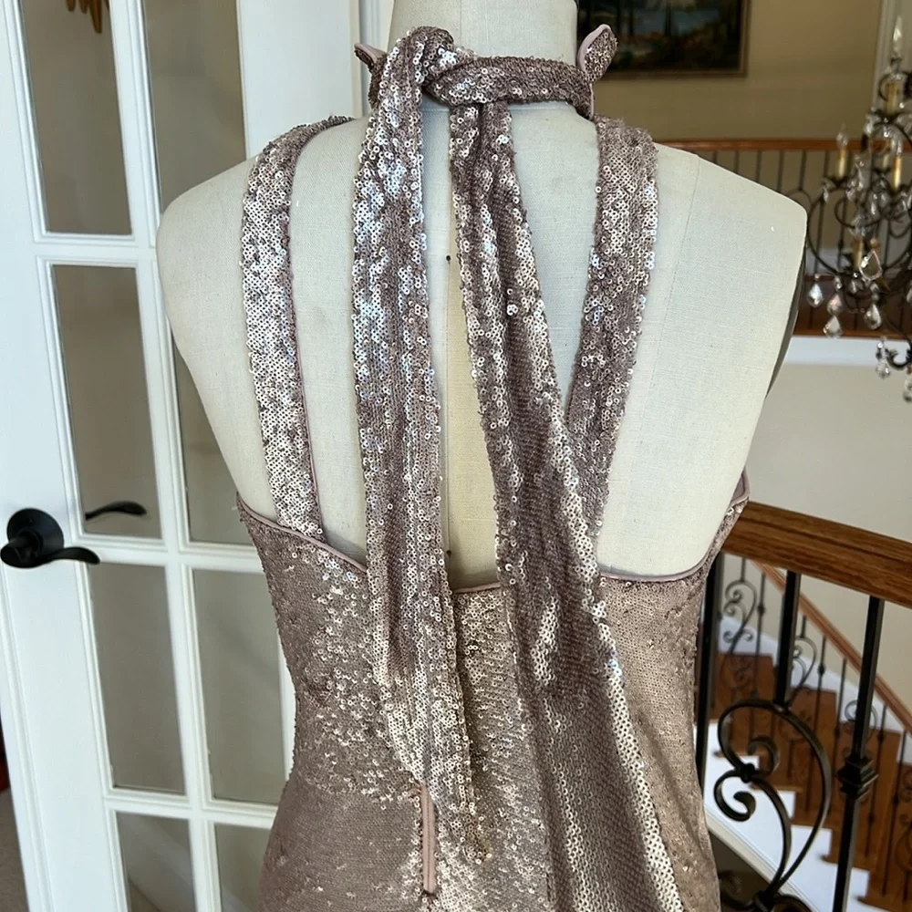 Gorgeous rose silver sequin dress size L, by C/MEO Collective - Picture 6 of 11